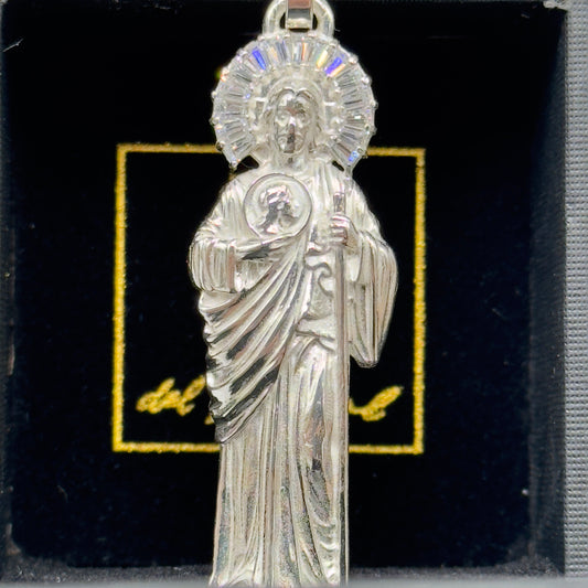 Pendentif Saint Jude. Argent sterling 925.