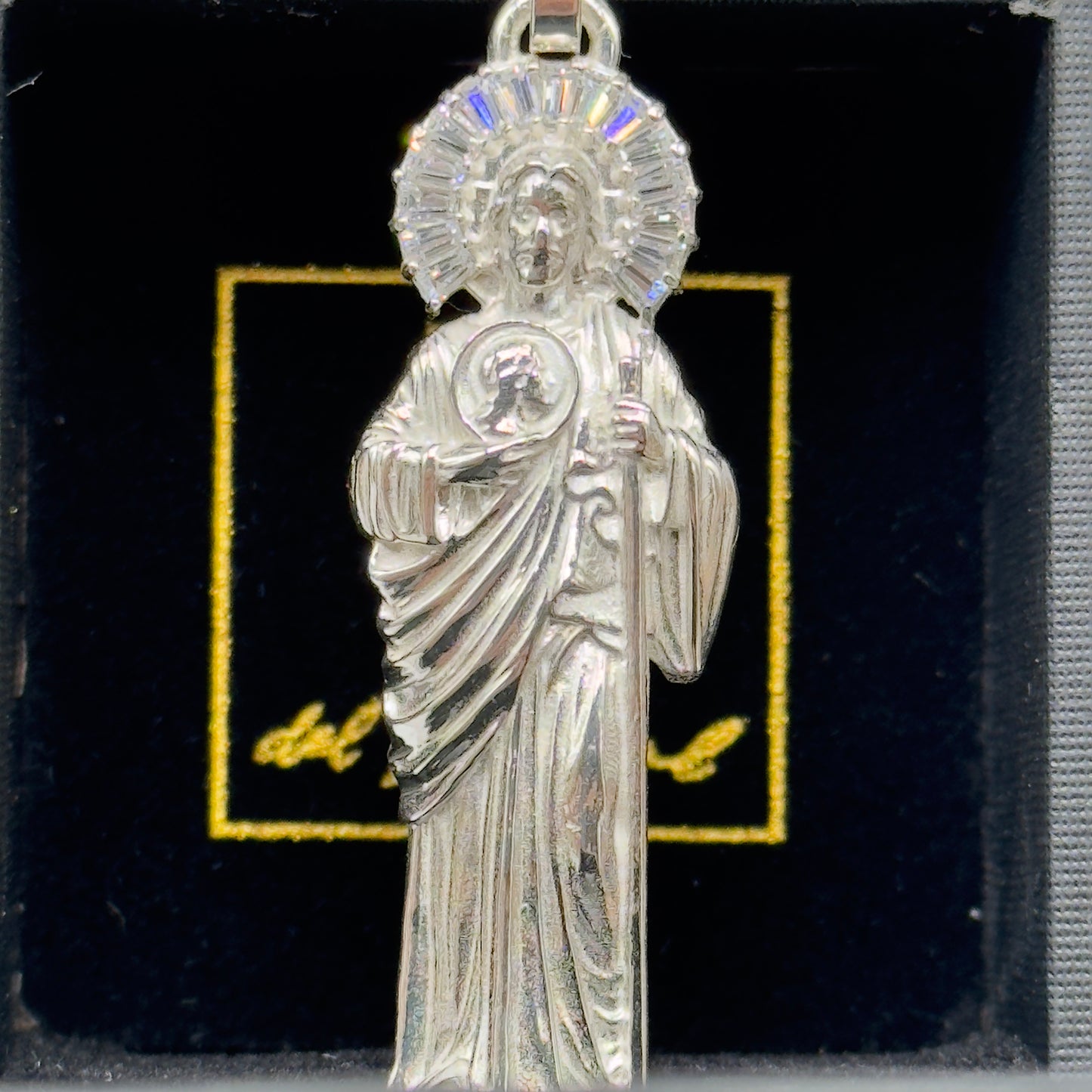 San Judas, St. Jude. Solid Pendant. 925 Sterling Silver