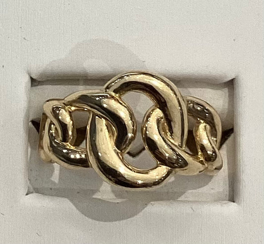 Anillo de mujer estilo cubano en oro amarillo de 10 quilates - 2,41 g - Talla única