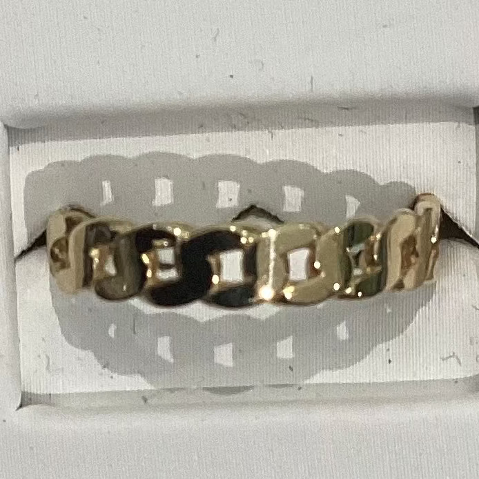 Bague cubaine en or jaune 10 carats pour femme - 1,71 g