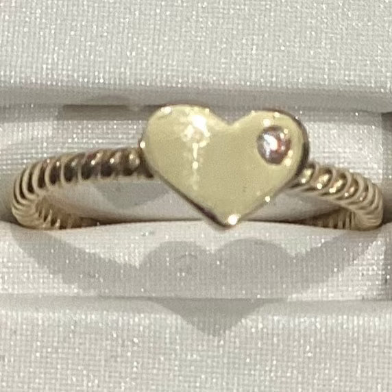 Heart 10K Yellow Gold Women Ring 1.66g