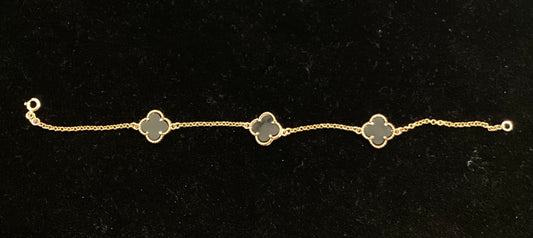10K Yellow Gold Clover Bracelet - 4.69g Van Cleef Inspired Design