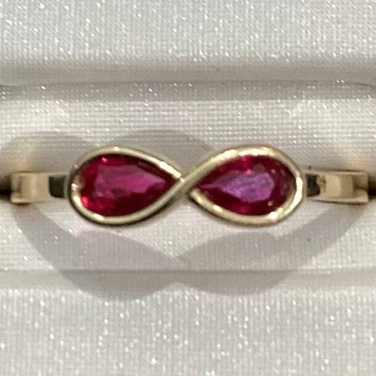 Synthetic Ruby 10K Y Gold Women Ring