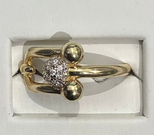 10K Yellow Gold Women's Ring with Stones - 1.67g - Free Sizing