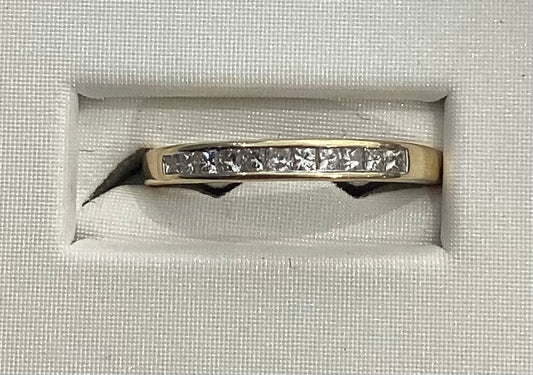 14K Yellow Gold Semi-Eternity Diamond Ring - 0.25CT - Free Sizing