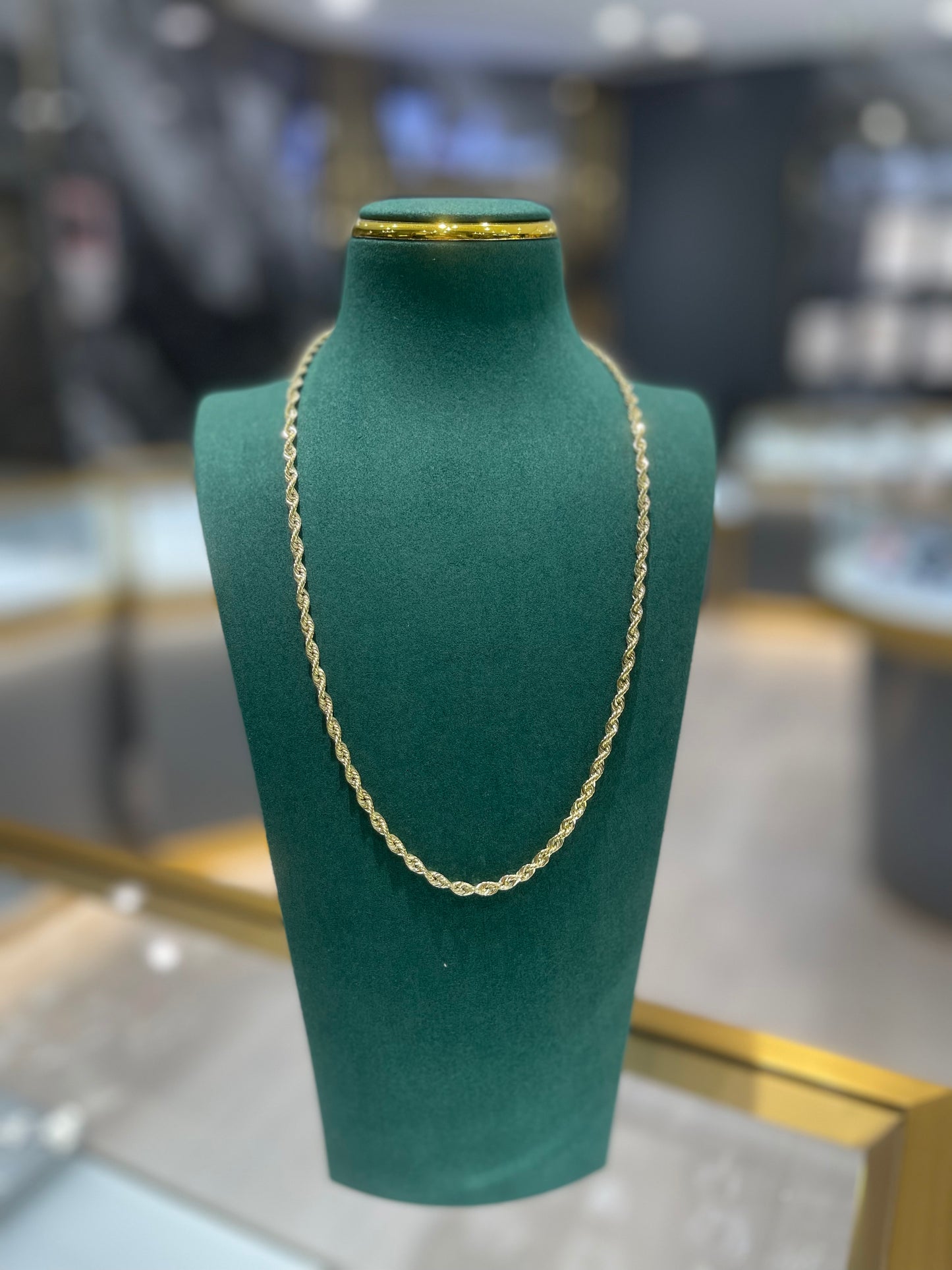 Cadena de cuerda / 10k / 22 pulgadas / 3,87 mm / 6,6 g