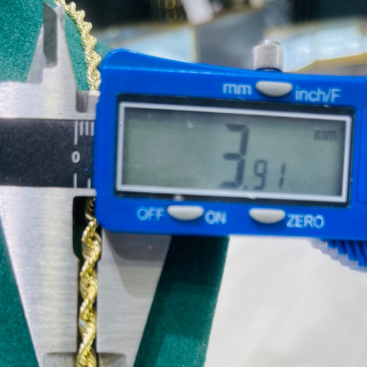 Rope Chain 10k Gold / 24 inch / 3.91mm / 7.8g / Bijouterie Del Moral 2