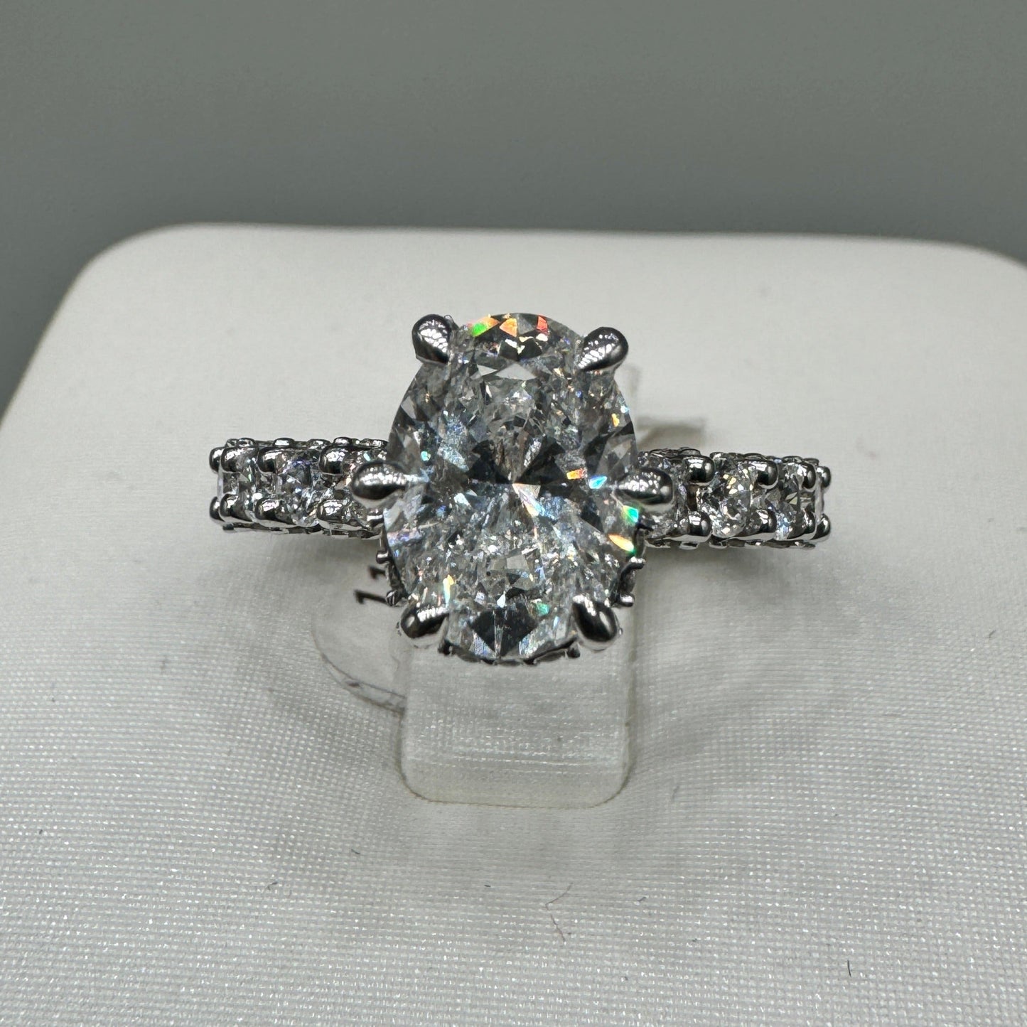 14K W Ring Lab Diamond 4.70CT or blanc Gold rings