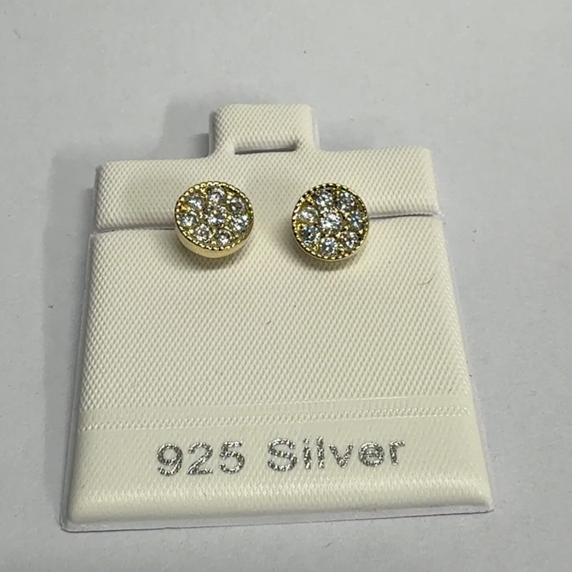 925 Silver Premium Circle Crystal Stud Earrings