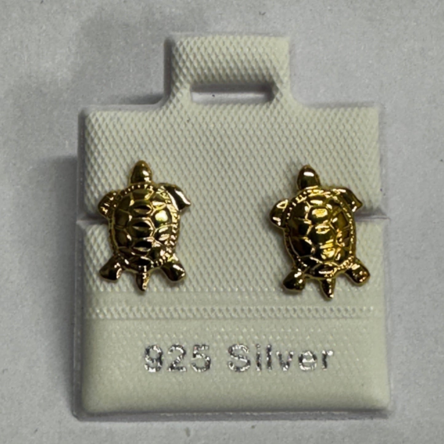 925 Silver Large Turtle Stud Earrings