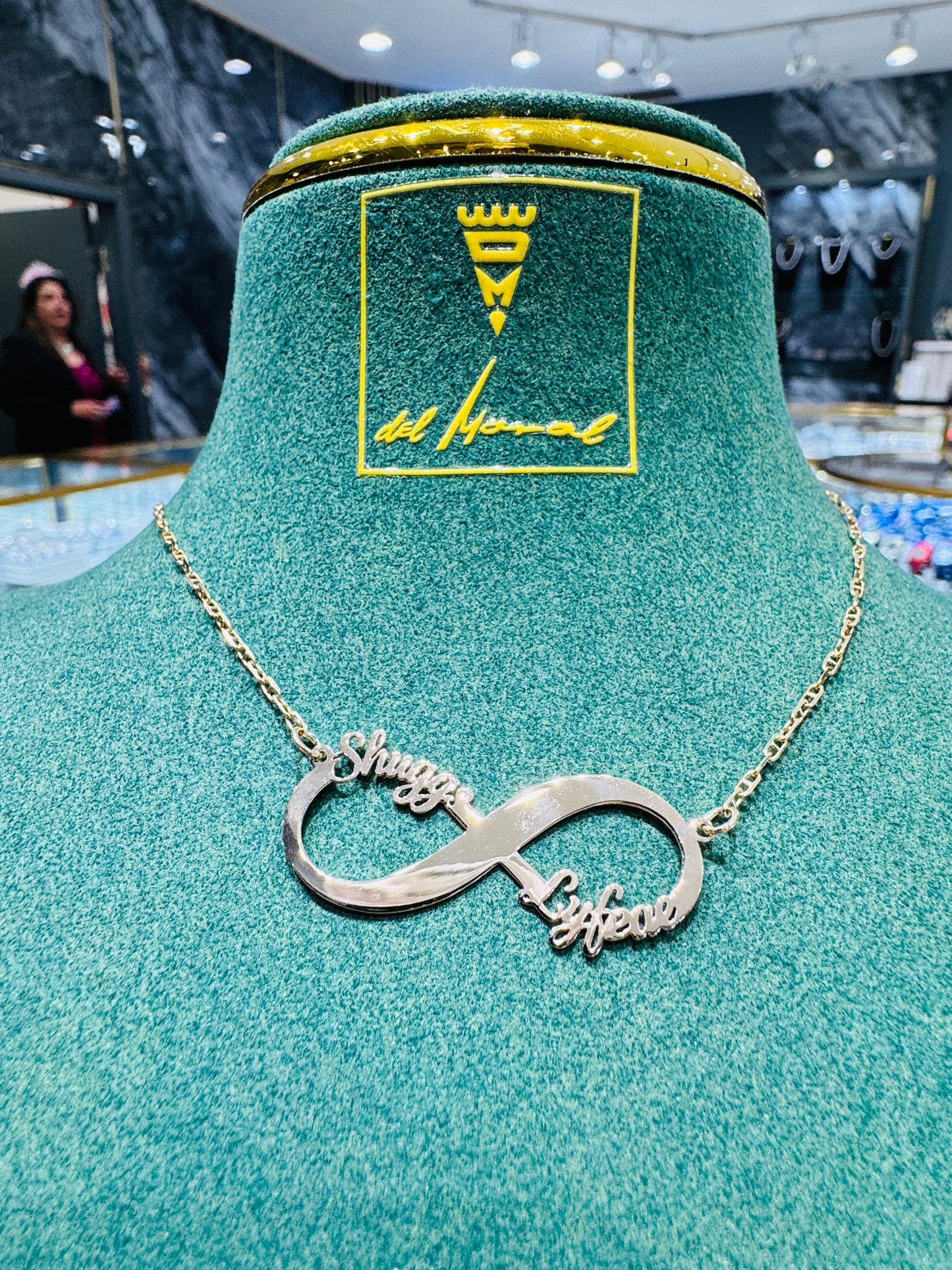 Personalized Infinity Double Name Pendant - Custom Gold, Platinum & Silver