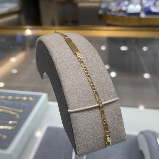 Pulsera de bebé de oro amarillo de 10 quilates - 1,50 g - Grabado y ajuste de talla gratuitos