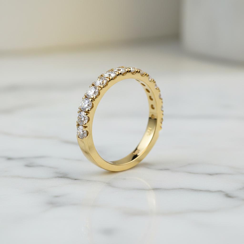 14K Gold Lab-Grown Diamond Anniversary Band Ring 0.75CT (LR0908-LAB)