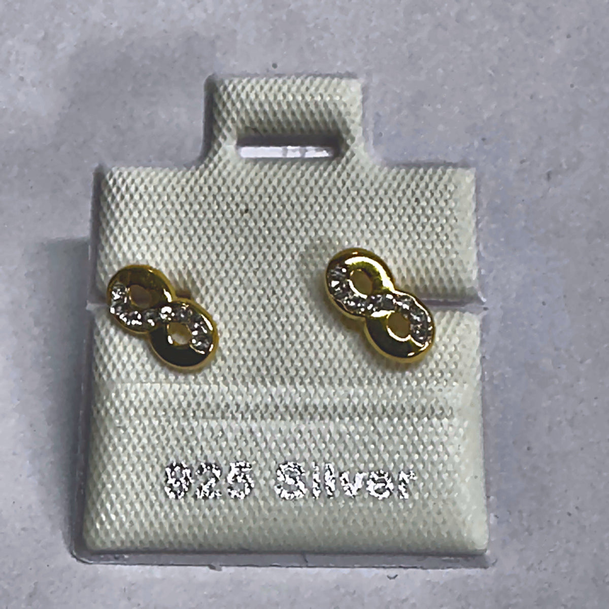PL126 925 silver stud earrings, gold plated finish