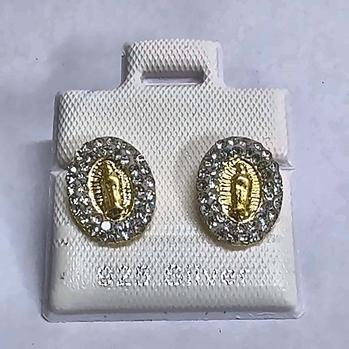 PL192 925 silver stud earrings, gold plated finish