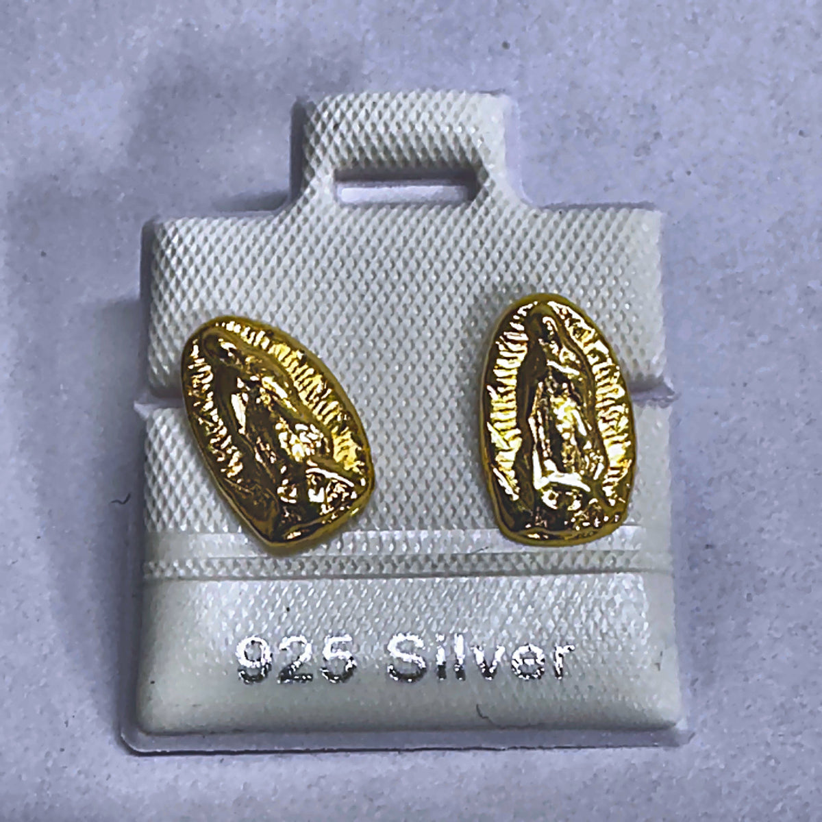 PL210 925 silver stud earrings, gold plated finish