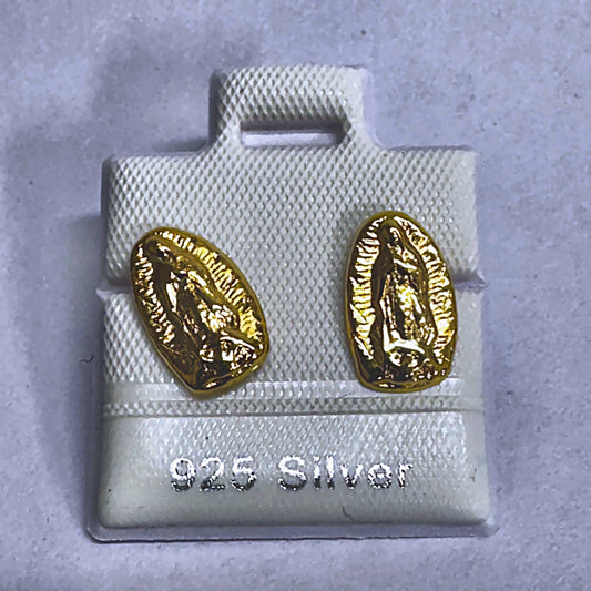 PL210 925 silver stud earrings, gold plated finish