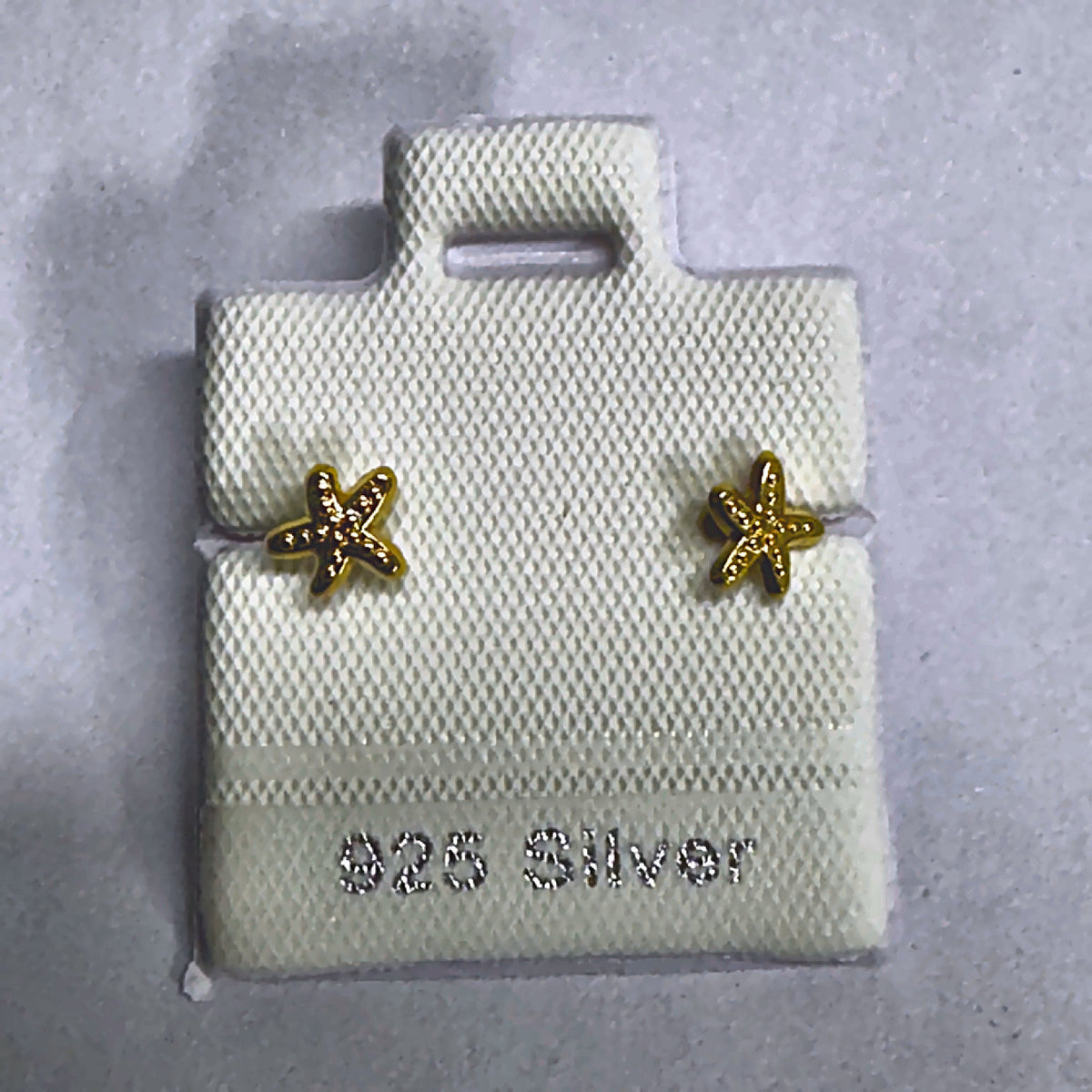 PL257 925 silver stud earrings, gold plated finish