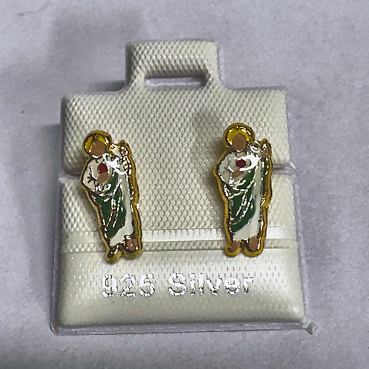 PL277 925 silver stud earrings, gold plated finish