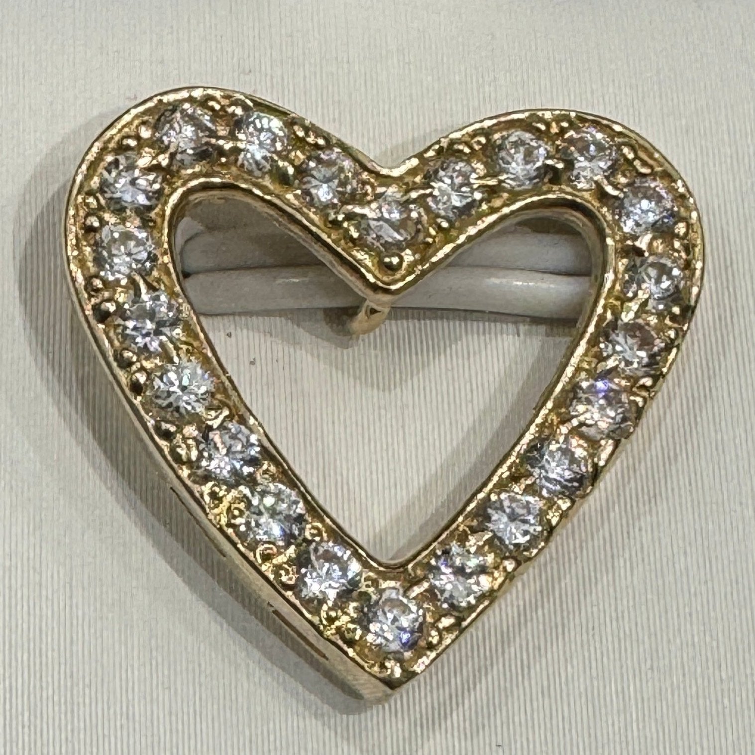 Pendant heart in gold 10K 1.93g + Zirconia / Bijouterie Del Moral