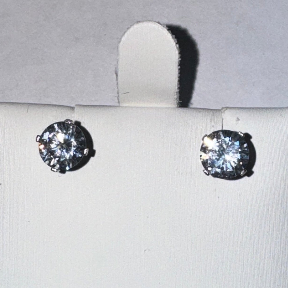 Solitaire Earrings 10K Gold & Zirconia