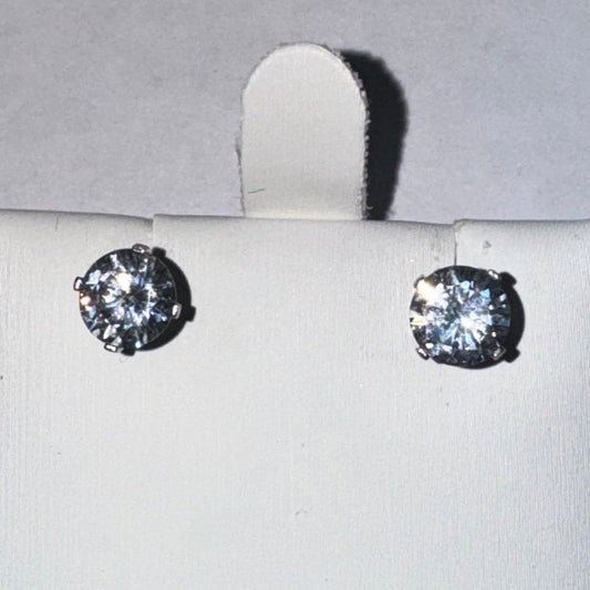 Solitaire Earrings 10K Gold & Zirconia