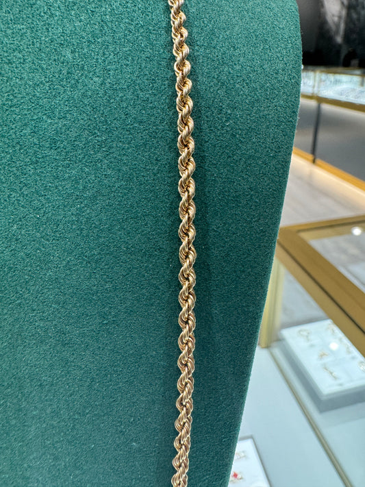 Twisted Necklace 10K Gold / 3.3mm / 26.5 po / 8.08g / Bijouterie Del Moral 2