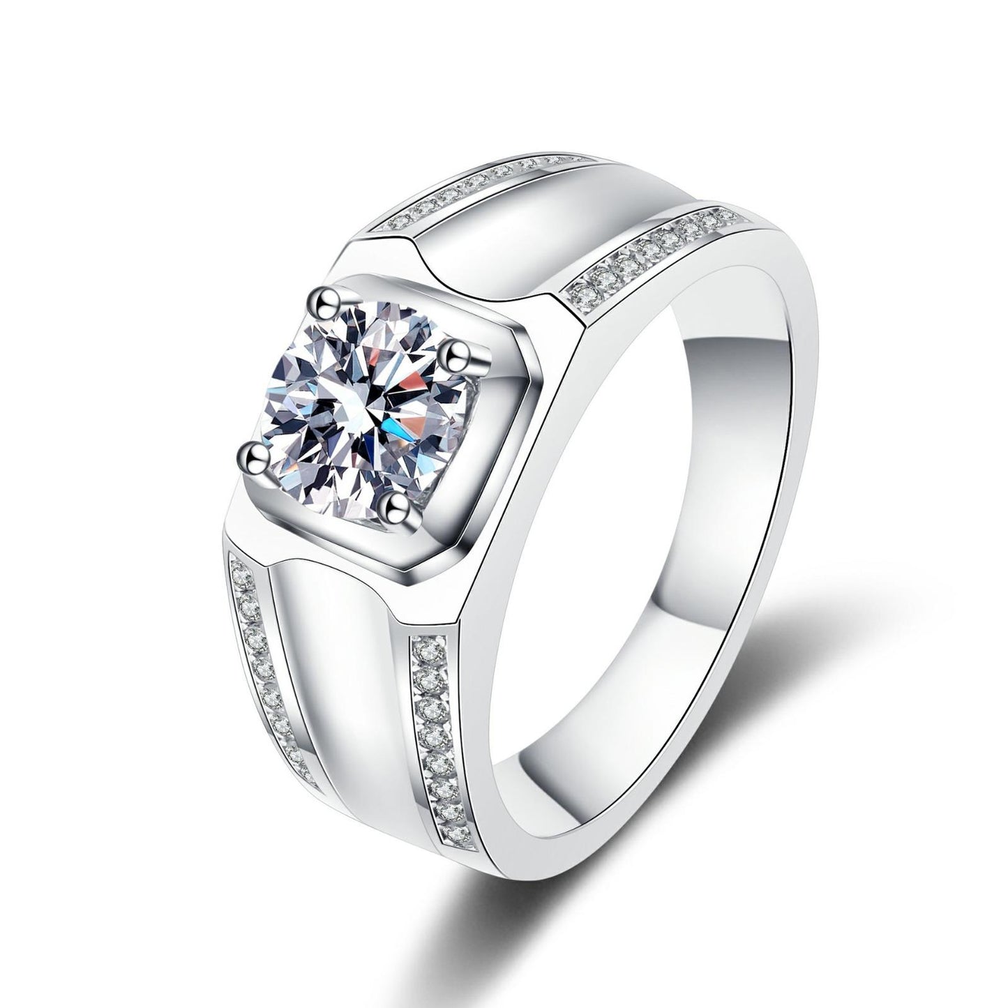 Ring 925 sterling silver + 1ct moissanite / AZ391-J Ring