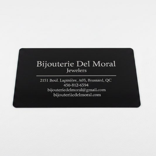 Black aluminum business card blank