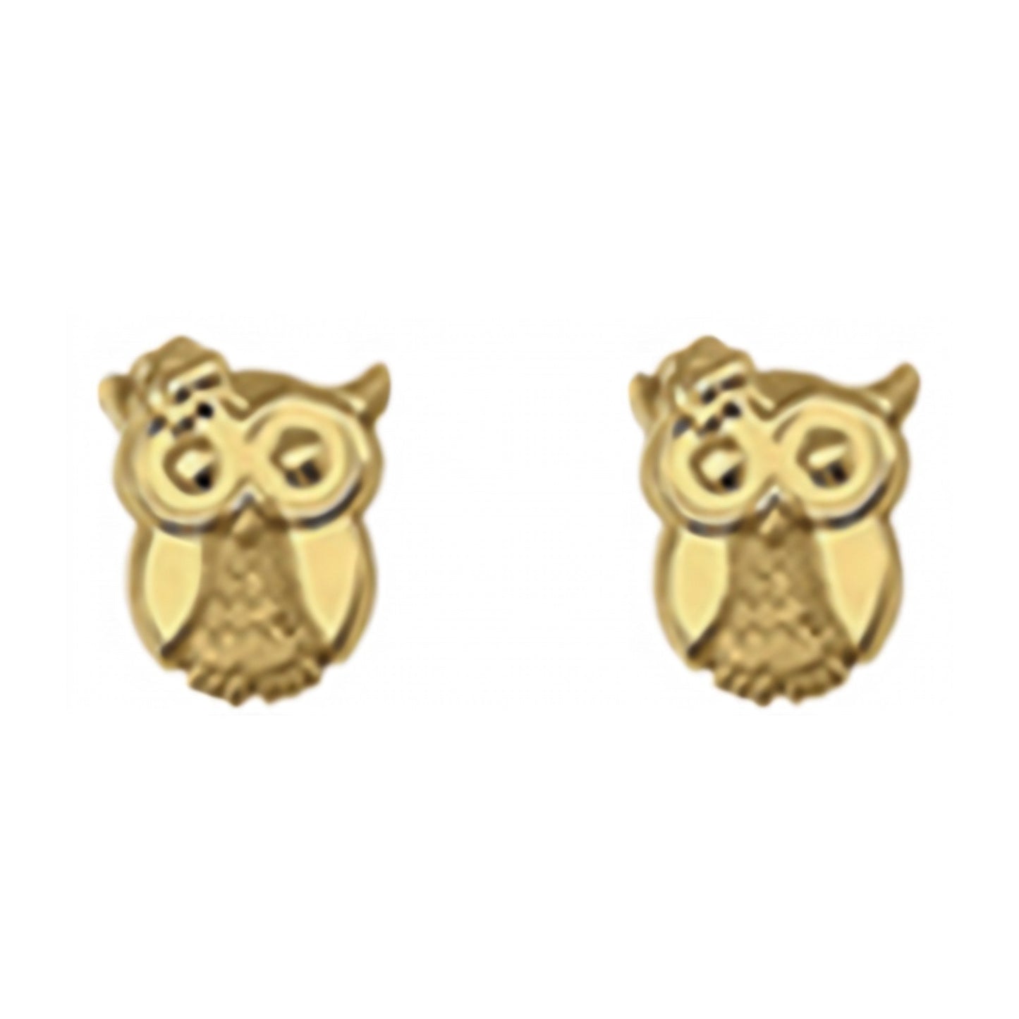 10K Gold Owl Stud Earrings