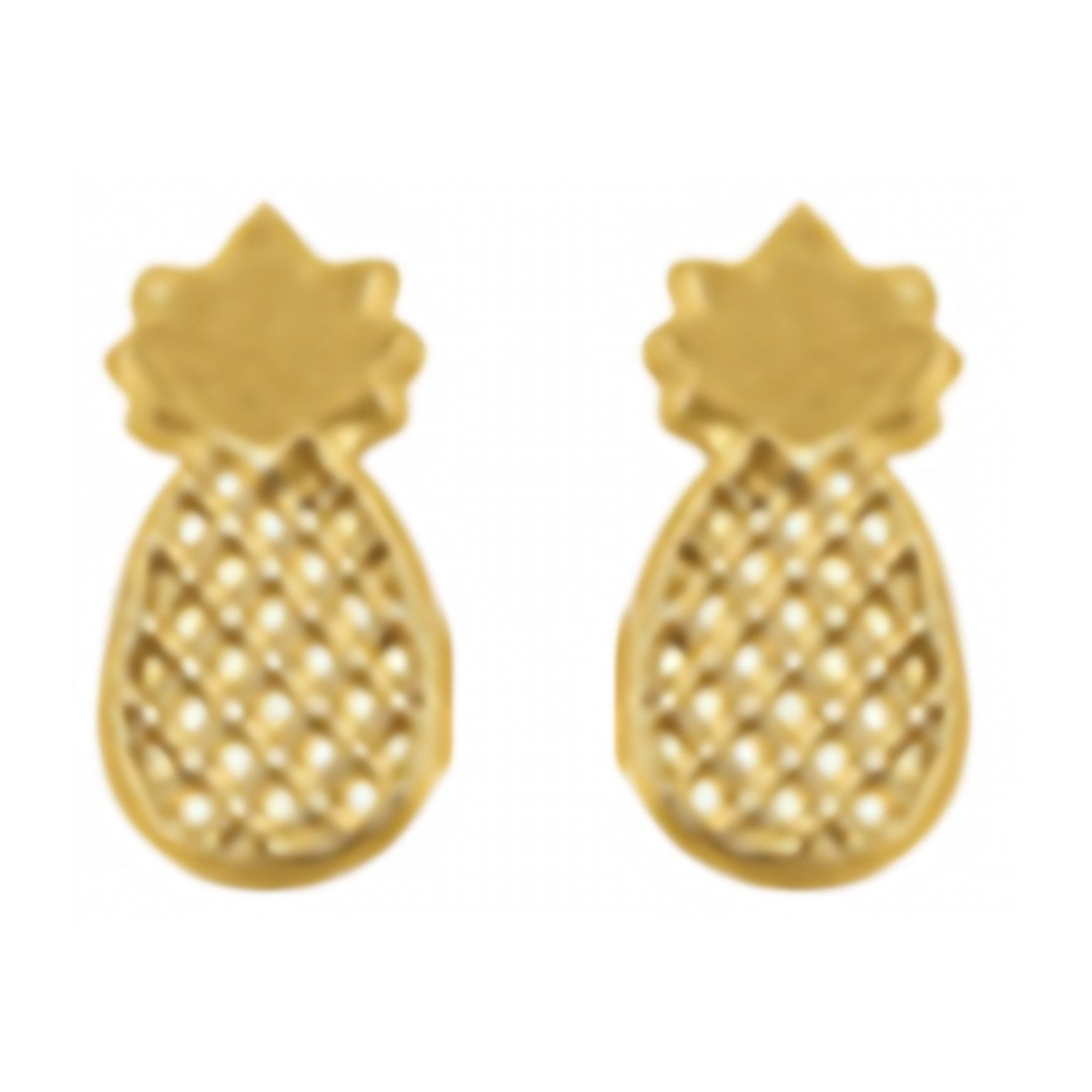 10K Gold Pineapple Stud Earrings