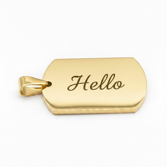 Stainless steel dog tag pendant blank
