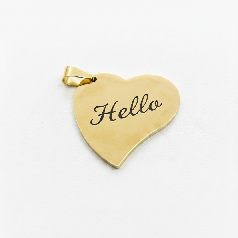 Stainless steel gold plated heart blank