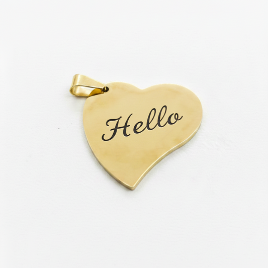Stainless steel gold plated heart blank