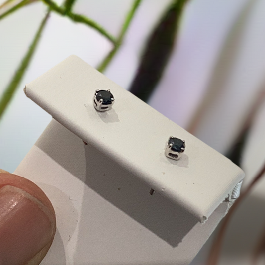 10K W Gold Blue Diamond Women’s Earrings .40ct