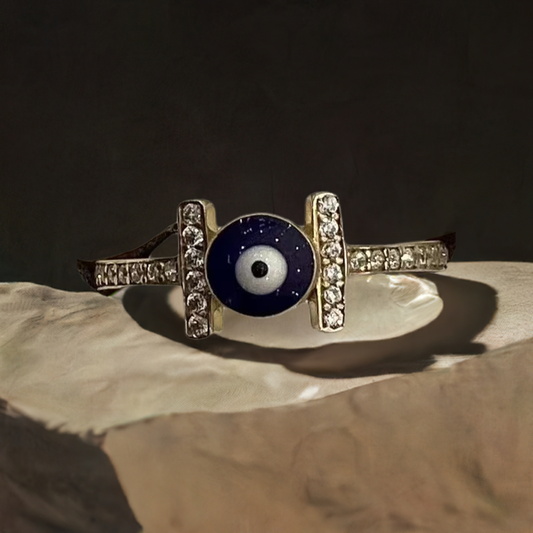 Evil eye 10K Y Gold Women Ring 1.62g