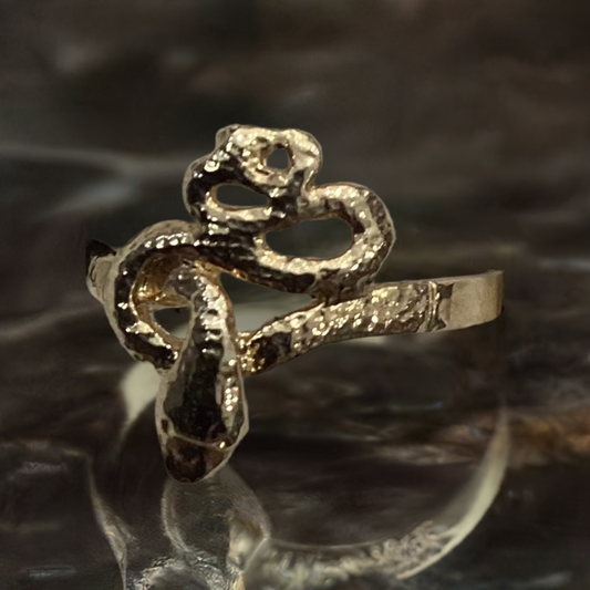 Snake 10K Y Gold Women Ring 2.74g