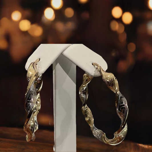 10K W-Y Gold Earrings 4.97g