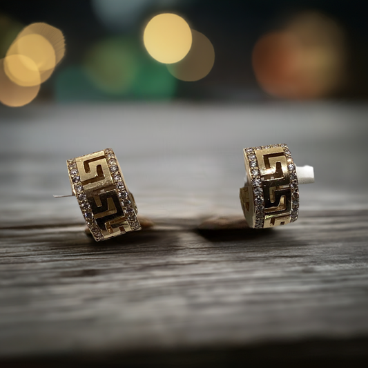 10K Y Gold 2.4g & Zirconia Earrings .50ct