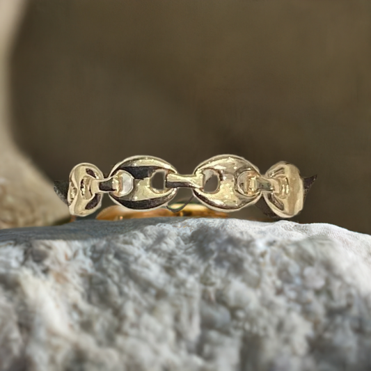 Coffee bean ring 10K Y Gold Women 1.90g