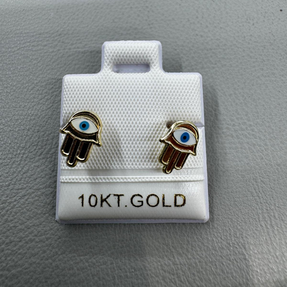 10K Gold Hamsa Hand Stud Earrings