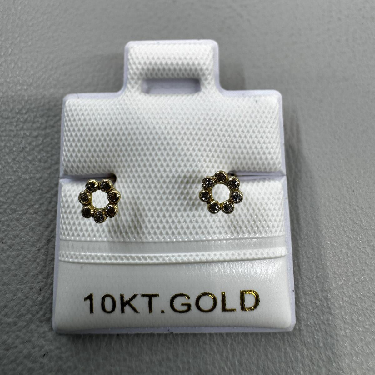 10K Gold Baby Circle Stud Earrings