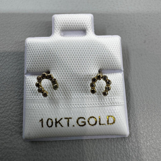 10K Gold Baby Horseshoe Stud Earrings