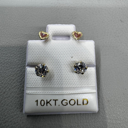 10K Gold Diamond-Cut Heart Huggie Earrings #3