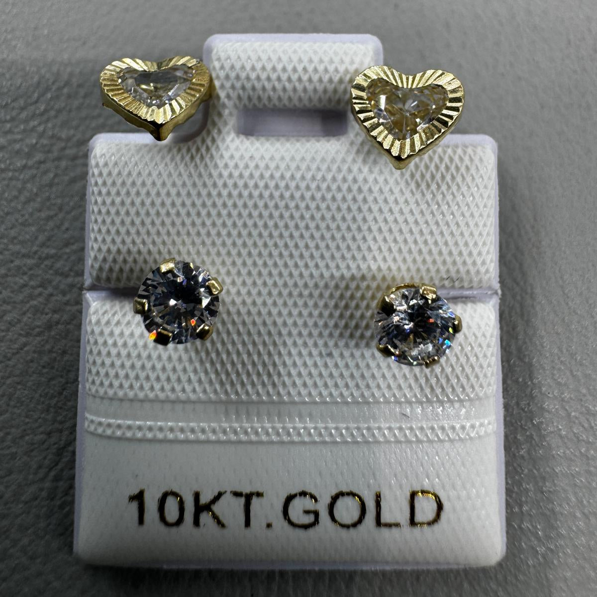 10K Gold Diamond-Cut Heart Huggie Earrings #5