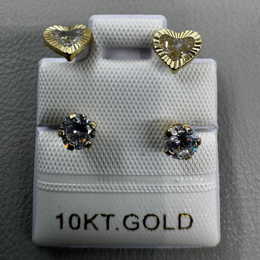 10K Gold Diamond-Cut Heart Huggie Earrings #5