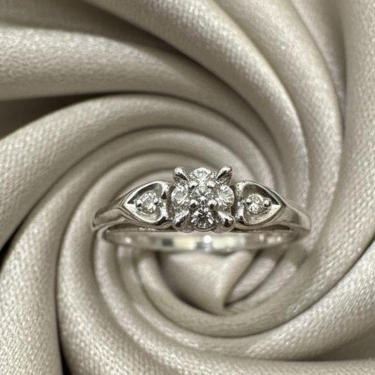 10K gold diamond ring 0.03 carat delicate elegance subtle sparkle everyday wear
