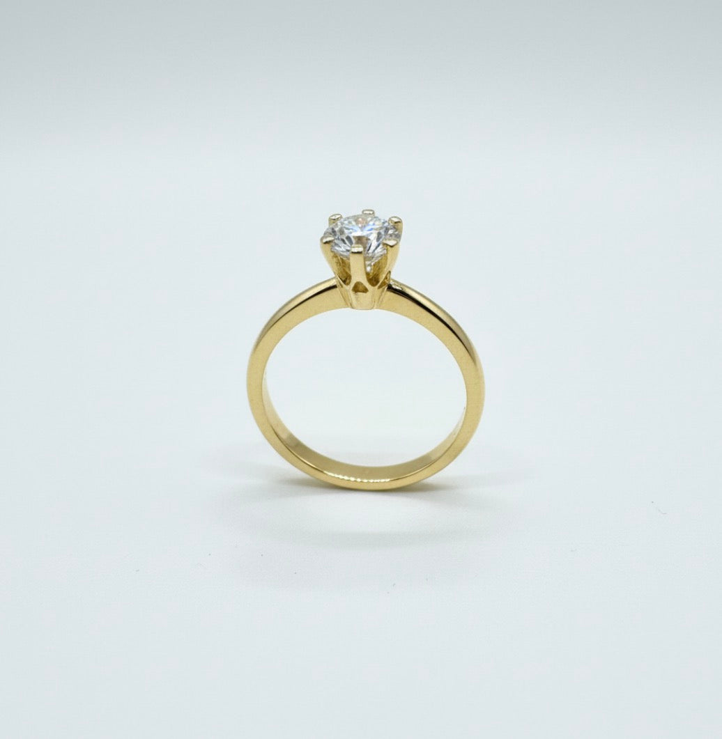 10K gold moissanite ring 0.25CT 25 points exceptional brilliance radiant sparkle
