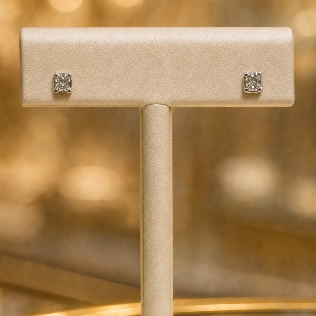 10K Gold Natural Diamond Studs 0.16CT per