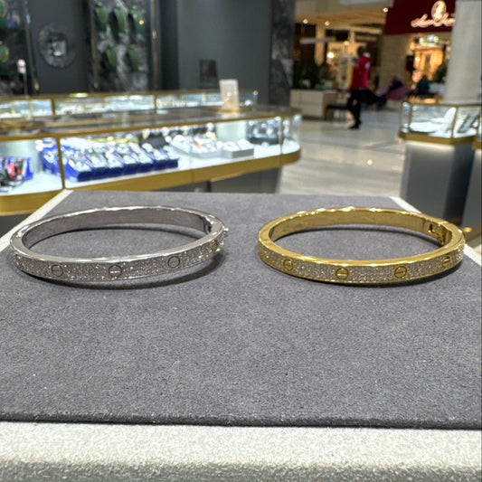 Moissanite Bangle Bracelet - .925 Sterling Silver